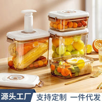 Vacuum Seal Food Storage Container with Drainer Tray for Refrigerator, Large Capacity Food Organizer