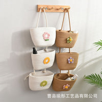 Christmas Tree 3-Tier Hanging Basket Storage Shelf for Bedroom Living Room Decor