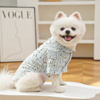 Pet Dog Cotton Shirt with Puppy Print for Small to Medium Breeds