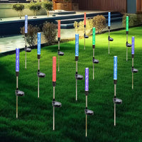 Outdoor Solar LED Reed Light Ground Plug Lawn Decoration Lamp Colorful Acrylic Bubble Stick Landscape Light