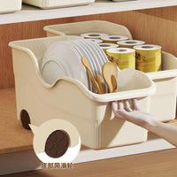 Kitchen Cabinet Pull-Out Storage Organizer with Wheels for Pots, Lids, and Spices