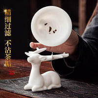 Deer Ceramic Tea Strainer with Fine Mesh Filter for Loose Leaf Tea