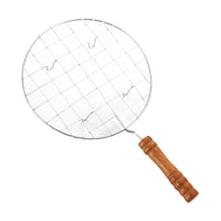 Round BBQ Grill Grate with Handle for Outdoor Grilling and Tea Ceremony
