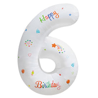 32-inch White Printed Number Foil Balloons for Birthday Party Decoration