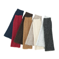 Women's Winter Wool Blend Leg Warmers with Fleece Lining - Japanese Style Solid Color Scrunch Socks