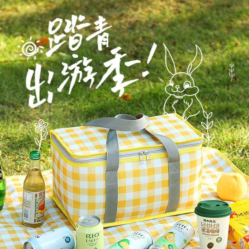 Insulated Picnic Basket Bag for Outdoor Camping and Food Storage