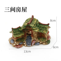 Miniature House Resin Ornament for Bonsai & Micro Landscape Decor