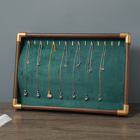 Vintage Wood Grain Jewelry Display Tray for Necklaces, Bracelets, and Pendants