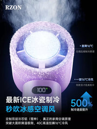 2025 New Foldable Neck-Mounted Cooling Fan with Ice Compress Function, Portable USB Rechargeable for Desk & Outdoor Use