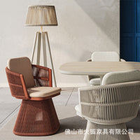 Outdoor Rattan Woven Patio Dining Set with Swivel Chairs for Garden Balcony