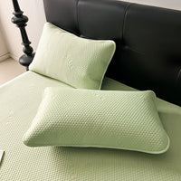 Jacquard Cooling Ice Bean Silk Mat Bed Sheet Set for Summer, Machine Washable