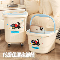 Portable Thickened Foot Spa Tub with Rollers and Massage Function for Home Use