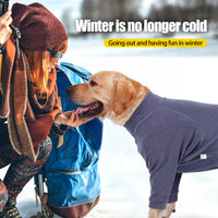 Winter Warm Fleece Full-Coverage Four-Legged Dog Coat for Large Breeds - Doberman Pet Home Clothes