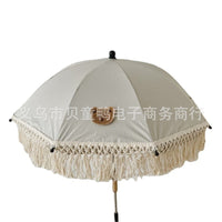 Korean Style Baby Outdoor Seat Sunshade Umbrella Portable Foldable Tassel Stroller Sun Protection for Infants