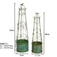 European Style Wrought Iron Climbing Plant Trellis for Potted Roses and Clematis
