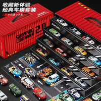 Die-Cast Pull-Back Car Toy Set with Container Truck Storage Box for Boys