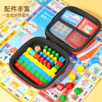 Deluxe Portable Monopoly Board Game Set - World Tour Edition with Wooden Pieces
