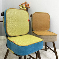 Kids Heightening Seat Cushion with Coir and Rattan Mat for Dining and Study, Dual-Sided Summer/Winter Use