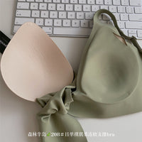 Forest Island Japanese Style Wireless Jelly Bra for Women, Comfortable Deep V Thin Section Student Bralette