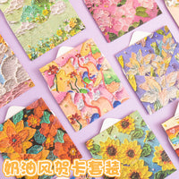Creative Oil Painting Postcards Hand-Painted Illustration Style Festive Healing Birthday Greeting Cards Wall Decor Gift