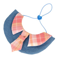 Pet Bandana Collar with Bow Tie - Preppy Plaid Design for Cats & Dogs