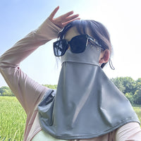 Detachable Brim Sun Protection Face Mask for Outdoor Activities and Driving, Full Face UV Protection Ice Silk