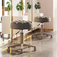 Adjustable Swivel Salon Stool with Backrest and Wheels for Beauty, Hair, Nail Salons, and Home Use