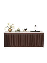 Outdoor Patio Rock Slab Aluminum Alloy Cabinet Sink with Integrated Vegetable Washing Basin