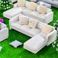 Miniature Corner Sofa for Architectural Models & Dollhouses, Sand Table Layouts