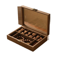 Walnut Grain Multi-Layer Display Storage Box for Walnuts, Bracelets, and Beads