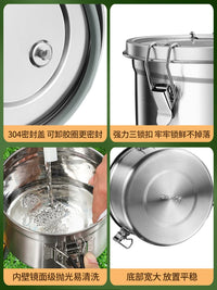 Outdoor Camping 304 Stainless Steel Food Storage Container Set with Folding Handles, Airtight, Heatable, Refrigerable