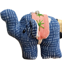 Thai Fabric Elephant Keychain Pendant Southeast Asian Style Hand-Woven Bag Charm