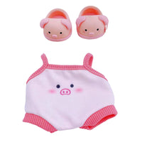 20cm Pig Cotton Doll Clothes Set with Sling Dress and Shoes
