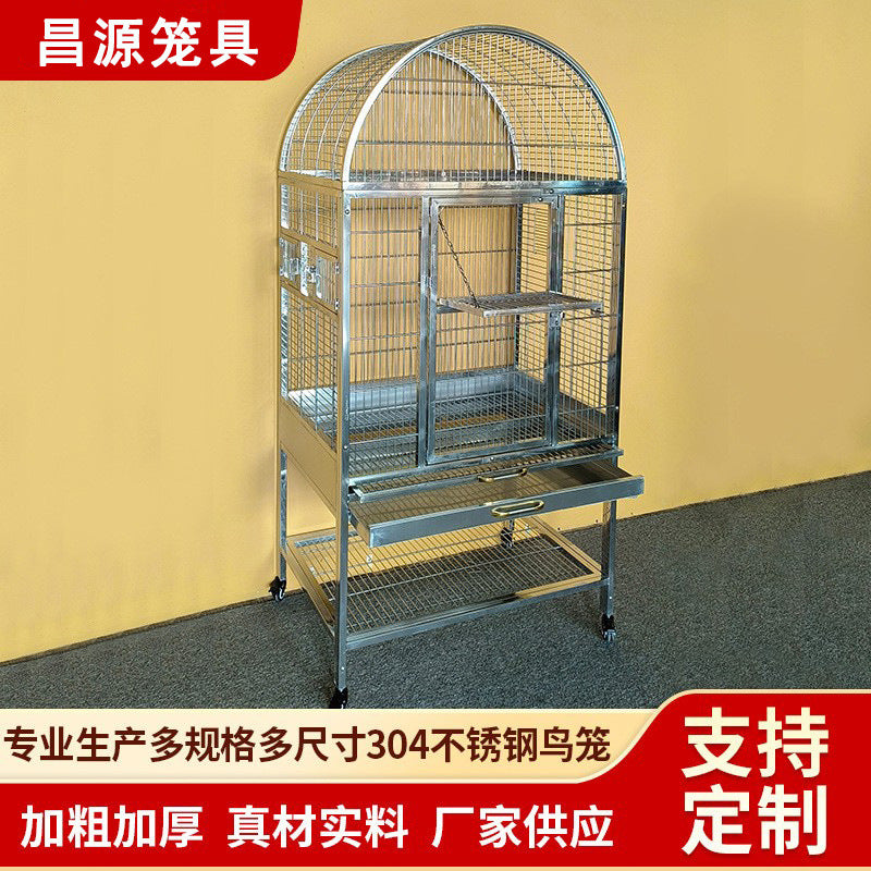 304 Stainless Steel Bird Cage European Luxury Parrot Aviary Chicken Coop Outdoor Garden Birdhouse