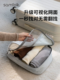Travel Compression Packing Organizer Set for Luggage, Clothes, Underwear and Business Trips