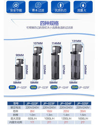 Sunsun JP 4-in-1 Multifunction Submersible Aquarium Filter Pump with Filter Cotton