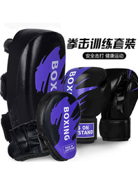 Professional Boxing Gloves Set for Kids & Adults - Muay Thai Kickboxing Training Gear with Focus Mitts & Kicking Pad