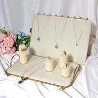 Creative Combination Jewelry Display Stand Metal Off-White Velvet Ring Necklace Bracelet Pendant Photography Props
