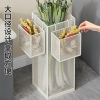 Kitchen Vegetable Storage Rack for Scallions, Ginger, Garlic, and Fruits - Large Capacity Mesh Basket