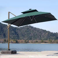 Outdoor Solar LED Patio Umbrella with Water Tank Base for Garden & Villa