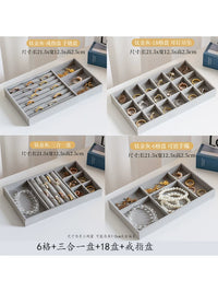 Velvet Jewelry Tray Organizer for Rings, Earrings, Necklaces - Home Drawer Insert