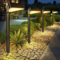 Solar Powered LED Lawn Pathway Lights Outdoor Waterproof Garden Landscape Decorative Ground Plug Lamps