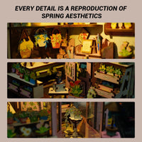 DIY Miniature Flower Shop Model Kit with LED Light, Creative Building Set for Adults and Teens, Birthday Gift Toy