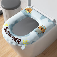 EVA Toilet Seat Cushion, Washable, Waterproof, Reusable, Adhesive, for All Seasons