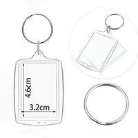 Acrylic Arched Rectangle Photo Frame Keychain for DIY Pictures