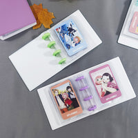 Mini 3-Inch Photo Card Holder Album with Mushroom Buckle, 40 Pockets