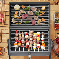 Portable Outdoor Charcoal BBQ Grill with Chimney and Grill Pan Option