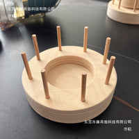 Wooden Rotating Sewing Thread Spool Holder and Storage Rack for Yarn and Bobbins