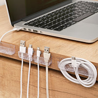 3-Pack Self-Adhesive Desktop Cable Organizer Clips for Data Cables and Wires