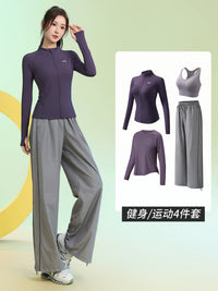 Women's Zip-Up Running Jacket, Long-Sleeve Slimming Quick-Dry Workout Fitness Tennis Wear